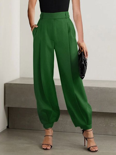 

Regular Size Plain Urban Loose Cargo Pants, Green, Cargo Pants