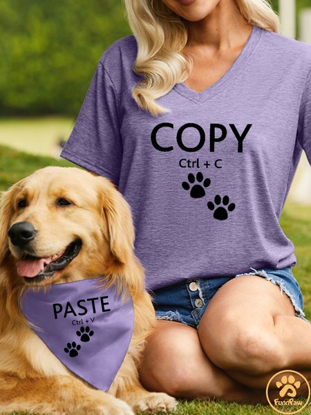 

Women's Funny Word Copy Cotton-Blend Matching T-Shirt, Purple, T-shirts