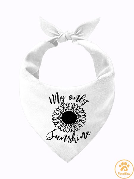 

My Only Sunshine Funny Matching Dog Print Bib, White, Pet Bandanas