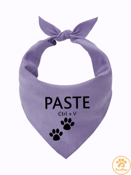 

Funny Paste Matching Dog Print Bib, Purple, Pet Bandanas