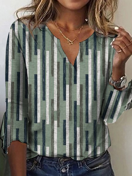 

Flare Sleeve Loose Casual T-Shirt, Green, T-Shirts