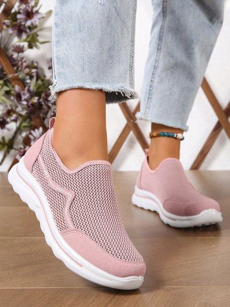 Femmes Respirable Tissu de Maille Joint Fendu à Enfiler Marche à pied Chaussures