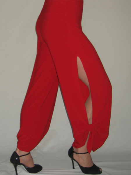 

Loose Urban Plain Fashion Pants, Red, Pants