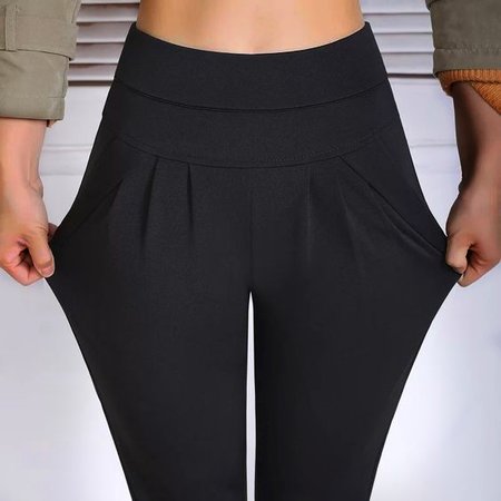 

Knitted Casual Plain Leggings, Black, Leggings