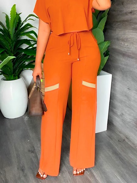

Color Block Regular Fit Urban Pants, Orange, Pants