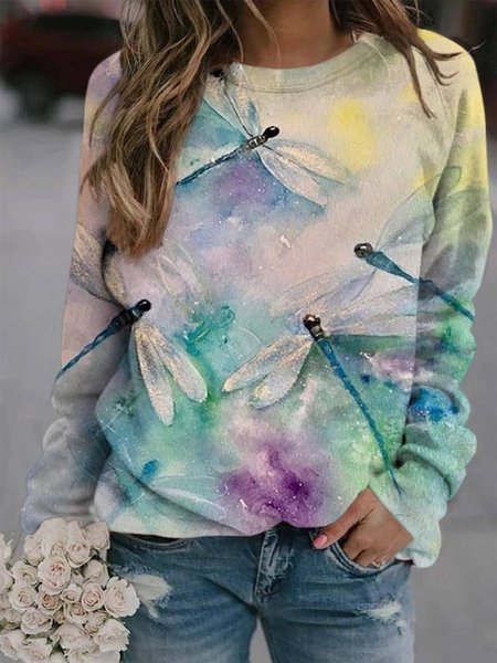 

Crew Neck Casual Printing Sweatshirt, Light gray, Hoodies&Sweatshirts