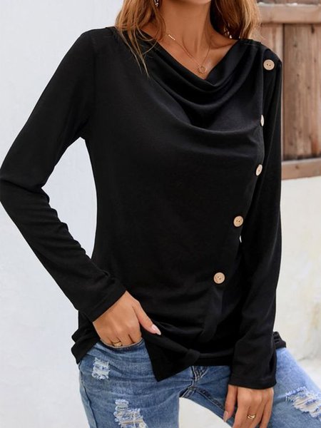 

Buttoned Regular Fit Casual Shirt, Black, Shirts & Blouses