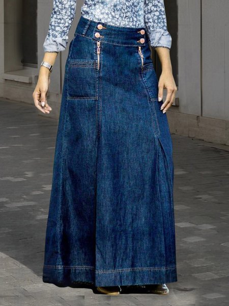 

Urban Regular Fit A-Line Denim Skirt, Blue, Denim Skirts