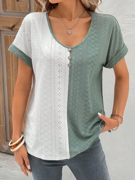 

Casual Split Joint Loose Plain Shirt, Green, Shirts & Blouses