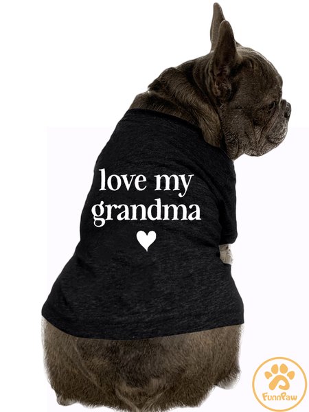 

I Love My Grandma Matching Dog Outfit, Black, Pet Bandanas
