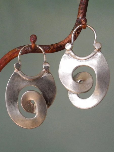 

Retro Silver Metal Old Line Earrings Ethnic Leisure Women's Jewelry, As picture, Earrings