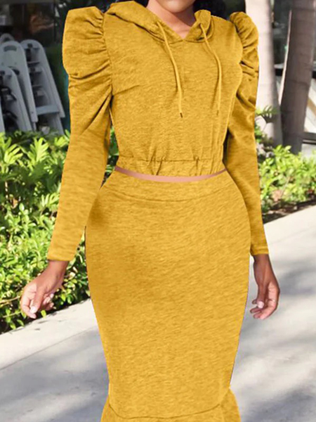 

Micro-Elasticity Regular Fit Plain Casual Long sleeve Hoodie Hoodie, Yellow, Hoodies and Sweatshirts