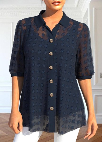 

Casual Lace Plain Loose Two-Piece Set, Dark blue, Suit Set