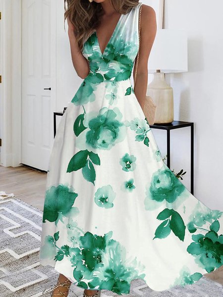 

Casual Floral Regular Fit Dress, Aqua, Dresses