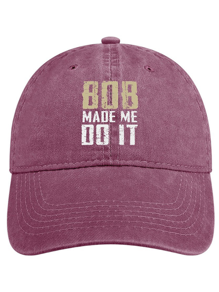

Funny Word Bob Made Me Do It Denim Baseball Cap, Rose red, Men's Hats
