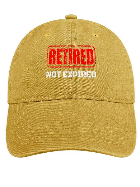 

Men's /Women's Retired Not Expired Genders Graphic Printing Regular Fit Adjustable Denim Hat, Yellow, Women's Hats