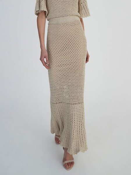 

Regular Size Regular Fit Elegant Skirt, Light khaki, Skirts