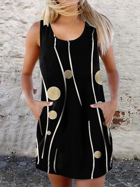 

Casual Floral Regular Fit Crew Neck Dress, Black, Dresses