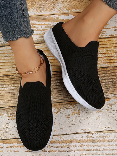 

Black High Stretch Flyknit Sneakers Clogs, Sneakers