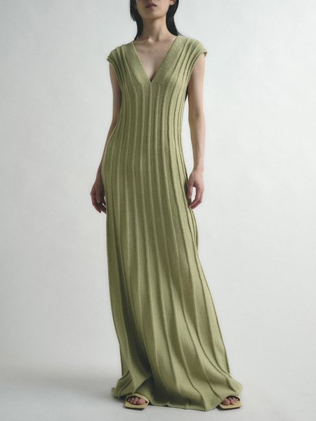

Casual Regular Fit Sleeveless Sweater Dress, Multicolor, Maxi Dresses