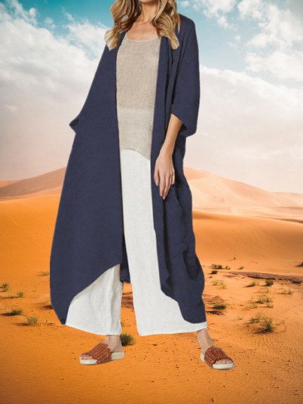 

Women's Loose Casual Simple Outerwear, Blue, Cardigans
