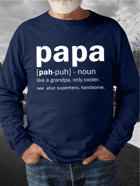 

Men's Funny Papa Like A Grandpa Only Cooler Graphic Printing Regular Fit Text Letters Casual Sweatshirt, Blue, Hoodies&Sweatshirts