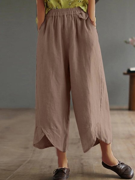 

Woman Loose Casual Simple Loose Straight pants, Camel, Pants