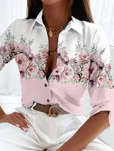 Casual Shirt Collar Loose Blouse