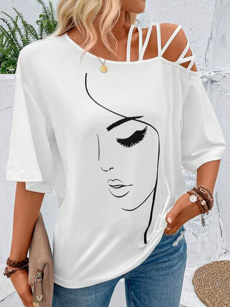 Loose Casual Abstract Graphic T Shirt