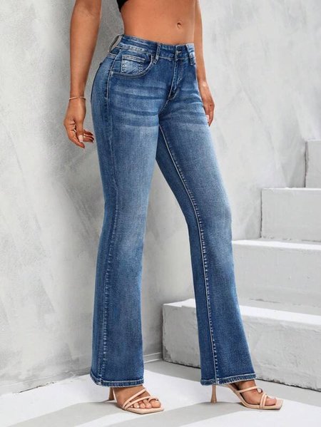 Loose Denim Casual Jeans, Denim blue, Jeans