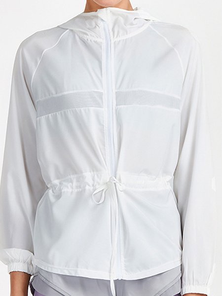 

UPF Jacket Hoodie Sports Trench Coat, White, Jackets