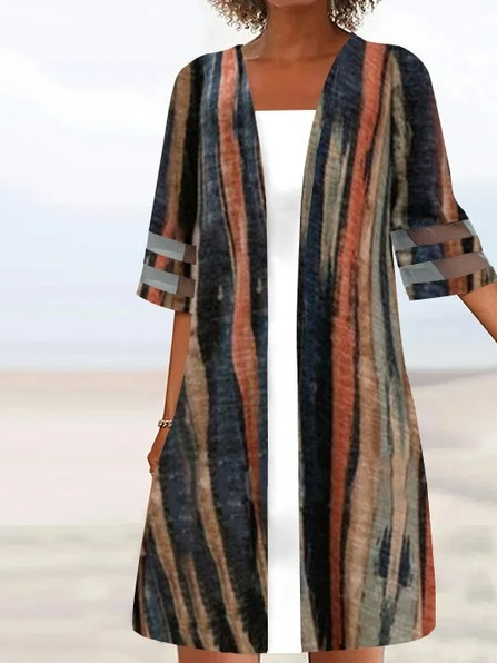 

Casual Ombre Loose Others Dress With No Belt, Khaki, Dresses
