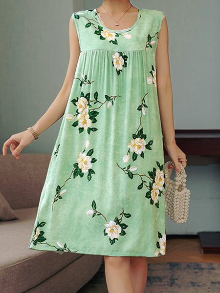 

Women's Breathable Comfortable Floral Print Nightdress, Light_green, Loungewear & Sleepwear