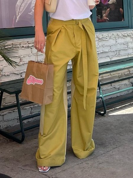 

Plain Urban Regular Fit Cargo Pants, Yellow, Pants