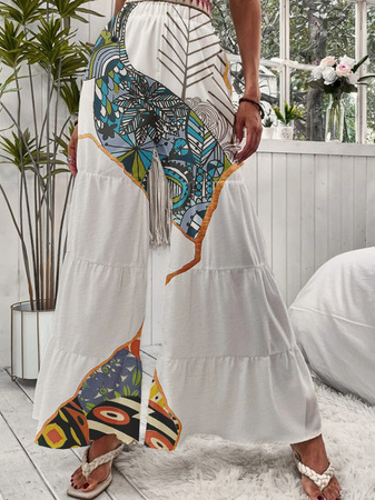 

Geometric Loose Vacation Pants, Color15, Pants
