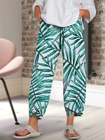 

Loose Casual Printing Pants, Color4, Pants
