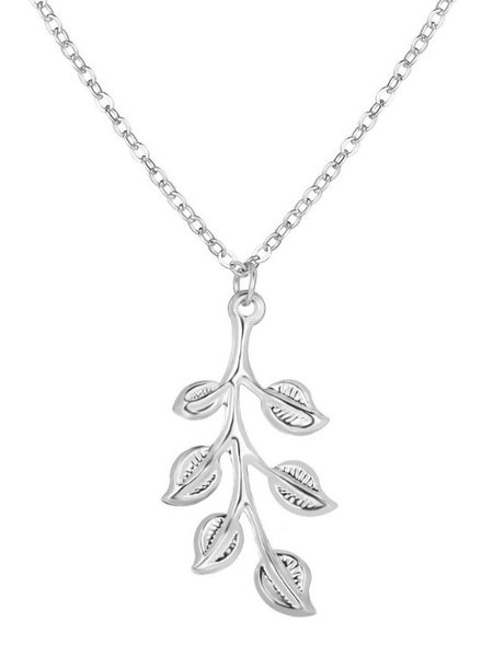 

Leaf minimalist necklace jewelry, Silver, Necklaces