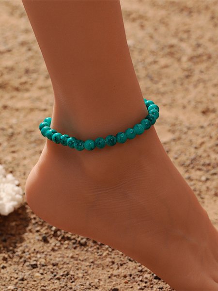 Vacation Plain Swim Anklet, Blue, swimwear>>Beach Accessories