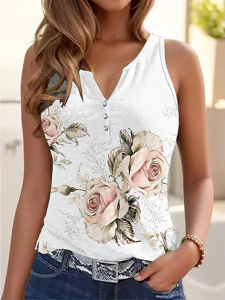 

Knitted Casual Regular Fit Tank Top, White, Tanks & Camis