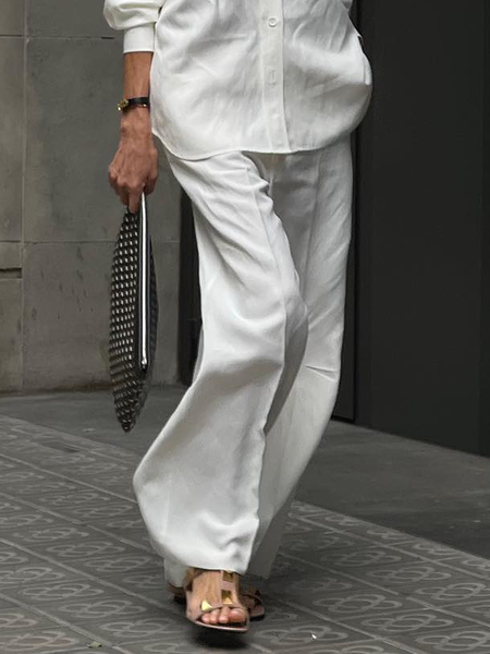 

Loose Urban Fashion Long Pants Straight pants, Off white, Pants
