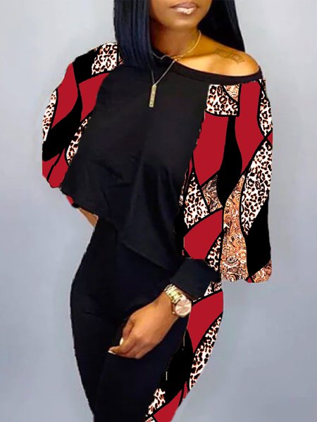 

Urban Loose Abstract Sweatshirt, Black-red, Hoodies and Sweatshirts