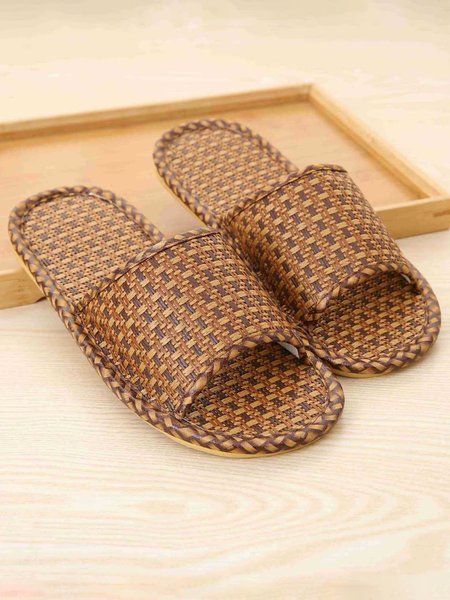 

Cool and Dry Breathable Straw Fabric House Slippers, Color7, Slippers