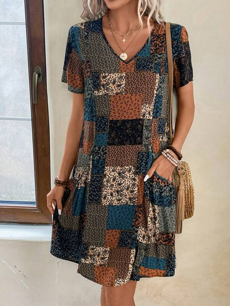 

Ethnic Loose Ethnic Knitted Dress, Black, Dresses