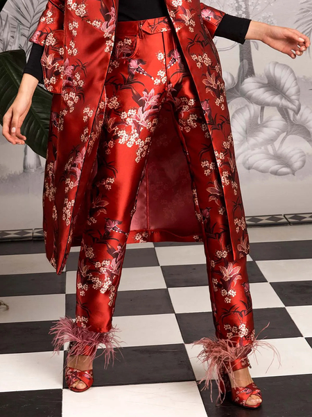 

Urban Plants Regular Fit Fashion Long Pants Straight pants, Red, Pants