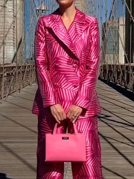 

Regular Fit Lapel Collar Urban Blazer, Deep pink, Blazers