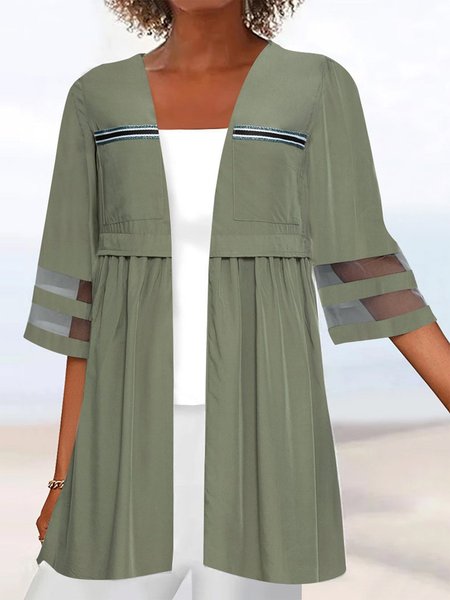 

Wrap Casual Ruched Loose Kimono, Army green, Cardigans