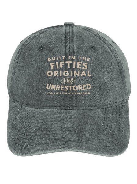 

Men's /Women's Funny The Fifties Graphic Printing Regular Fit Adjustable Denim Hat, Light gray, Men's Hats