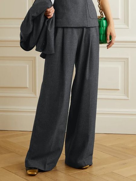 

Plain Urban Regular Fit Fashion Pants, Deep gray, Pants