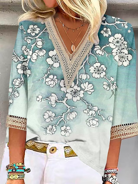 

Casual Ombre Loose Lace Shirt, Green, Shirts & Blouses