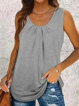 

Casual Loose Tank Top, Gray, Tanks & Camis